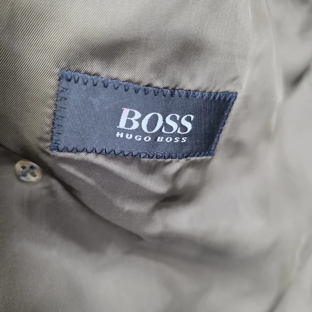 Boss Hugo Boss Continental Overcoat Wool Cashmere Double Breasted Brown Sz 34R